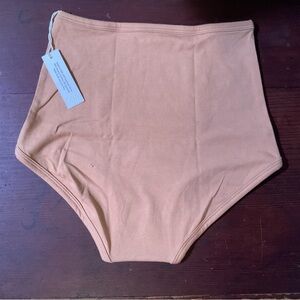 NEW ARQ high rise undies, Camel, size small, S, organic cotton